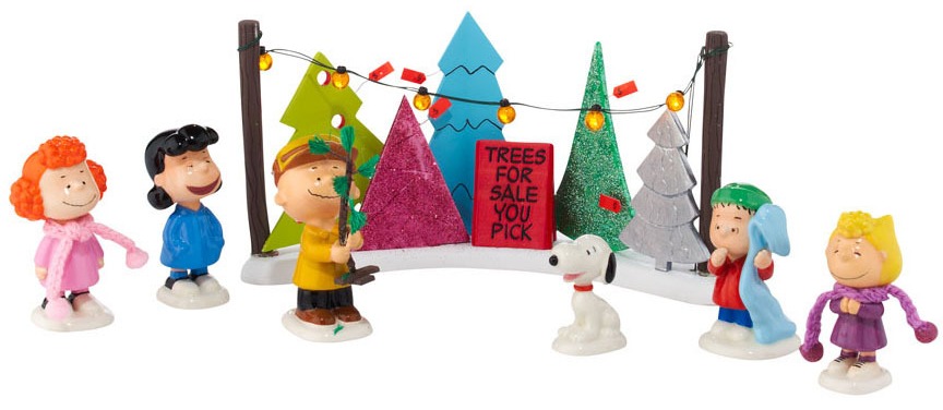 Peanuts Tree Lot, Department 56, Peanuts Snow Village